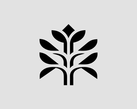 Art nature logo vector design oak tree abstract tree logo symbol 