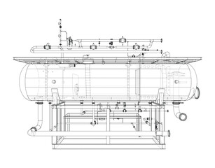 Industrial Equipment Blueprint. Vector
