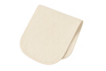Cream baby burp cloth textile on transparent background