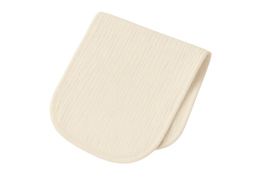 Cream baby burp cloth textile on transparent background