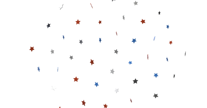 Abstract colorful stars confetti background perfect for celebrations party and design elements, freedom, victory, patriotic and independence