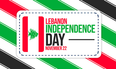 Lebanon independence day november 22 holiday celebration national patriotic festive banner poster