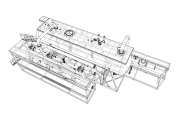 Industrial Machine Blueprint. Vector