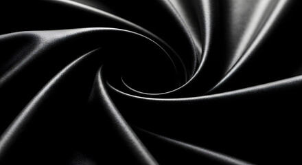 Fototapeta premium Satin black fabric texture background surface detail textile material drapery design concept