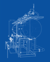 Industrial Equipment Blueprint. Vector