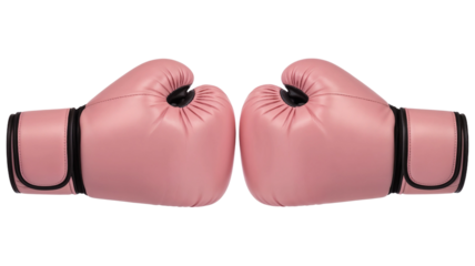 Pink boxing gloves, mockup isolated on transparent background
