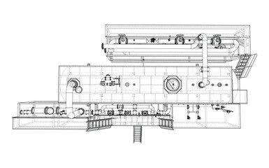 Industrial Equipment Blueprint. Vector