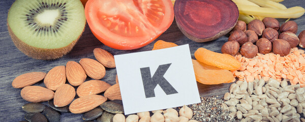 Healthy eating containing natural potassium, vitamin K, minerals and fiber
