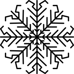 Snowflake snow freeze winter thin line outline icon. Snowflakes thin line icon set. Snowflake Simple illustration