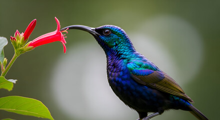 red and green hummingbird