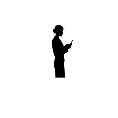 Silhouette of a woman with phone