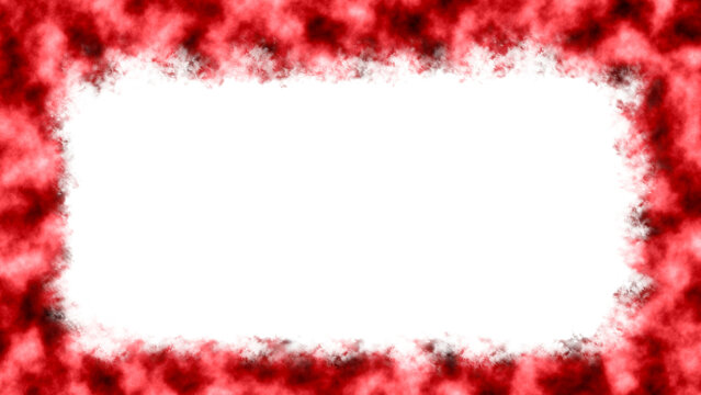 Abstract Red Frame with White Copy Space: Grunge Textured Border Design for Graphic Overlay or Background Element - Transparent
