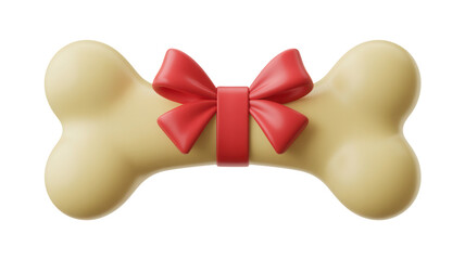Celebrate your beloved pet with this adorable dog bone gift featuring a festive red ribbon bow, perfect for birthdays or special occasions.