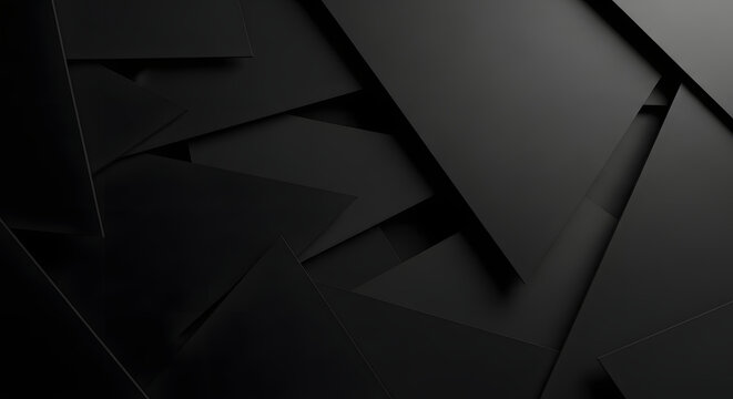 Abstract background with dynamic black plates overlaying each other for modern technology look