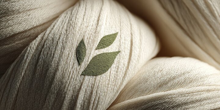 Cotton yarn spools with natural leaf design showcase texture and creative possibilities for crafting projects