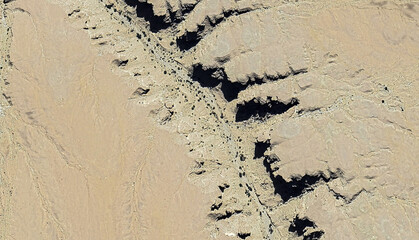 Golden Expanse: Aerial View of Pristine Desert Landscapes Near Yanbu al Bahr, Saudi Arabia