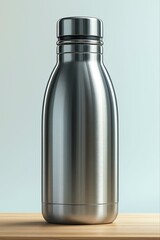 Three distinct glass bottles—one of beer, one of water, and one of soda beverage—stand as isolated objects on a white background