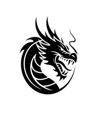 Chinese Dragon Head Vector Artwork – Mythical Animal Illustration