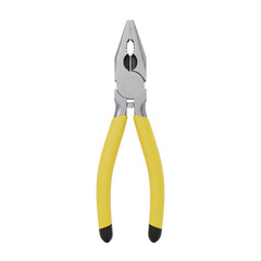 Fototapeta premium Yellow handled pliers poised for precision work against a simple isolated atmosphere