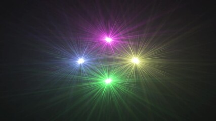 Colorful light flares on dark background - Powered by Adobe
