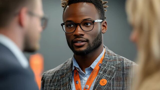 selective focus professionals engaging in networking session