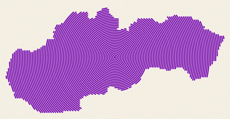 Slovakia shape rings. Country map formed by stacked circles. Slovakia boundary shape design. Awesome vector illustration. © Eugene Ga