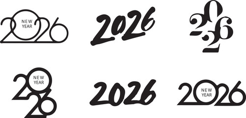 Big Set of 2026 Happy New Year Vector Design Elements – Modern Holiday Typography, Golden Fireworks, Party Decorations, Greeting Cards, and Celebration Backgrounds for Festive Projects