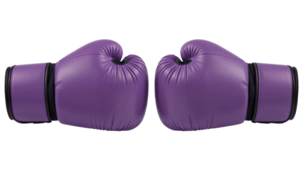 Purple boxing gloves, mockup isolated on transparent background
