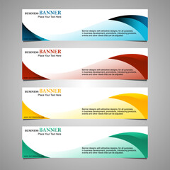 A collection of banner background design templates for web advertising. Vector illustrations with space for adding images.
