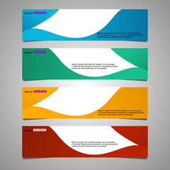 A collection of banner background design templates for web advertising. Vector illustrations with space for adding images.