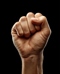 closed punch isolated on black background