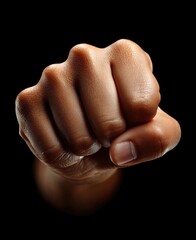 closed punch isolated on black background