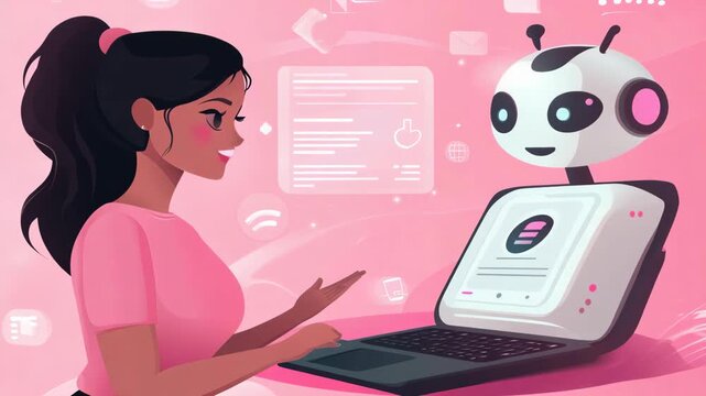 selective focus satisfied user using ai support service