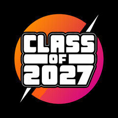 Class of 2027 bold white text on gradient circle background