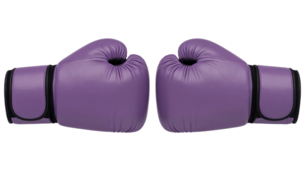 Purple boxing gloves, mockup isolated on transparent background