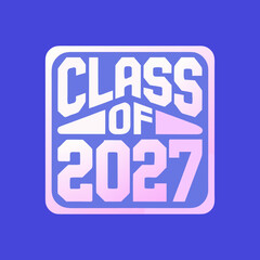 Class of 2027 graduation emblem with gradient colors