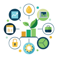 Minimal product icons set: for eco-apps, sustainability dashboards, flat simple style 