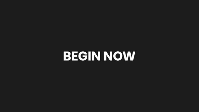 Begin Now Liquid Text Reveal Animation 4K – Motivational Call-to-Action Video for Courses and Services