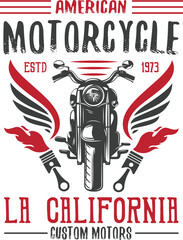 Naklejka premium American motorcycle t-shirt design