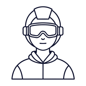 skier wearing helmet and goggles clip art preview