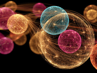 Visualizing causal networks in politics and economics through abstract spheres and connections