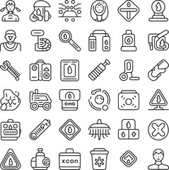 Fototapeta premium Icons related to health, hygiene, and environmental care