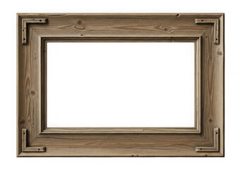 Antique ornate wooden picture frame isolated on black empty space transparent background