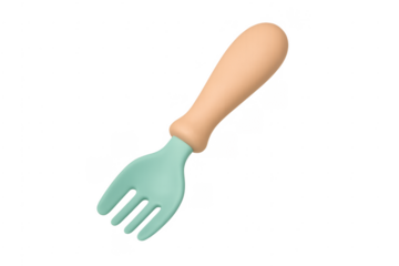 Baby safe eating fork 3d rendering illustration