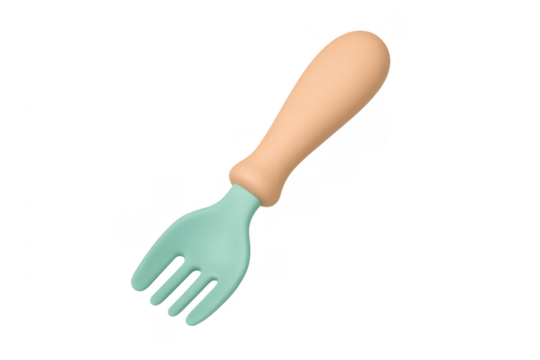 Baby safe eating fork 3d rendering illustration