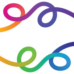 Obraz premium Abstract colorful gradient ribbon swirls on a white background forming a symmetrical design element