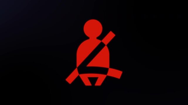 seat belt car dashboard  icon indicator video footage 
