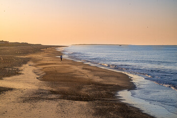 Atlantic beach at sunset