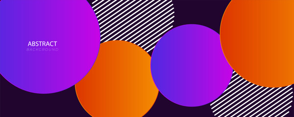 3D colorful circles abstract background overlap layer on dark space with cutout effect decoration. Modern graphic design element vibrant style concept for web, art, flyer, card, or brochure cover