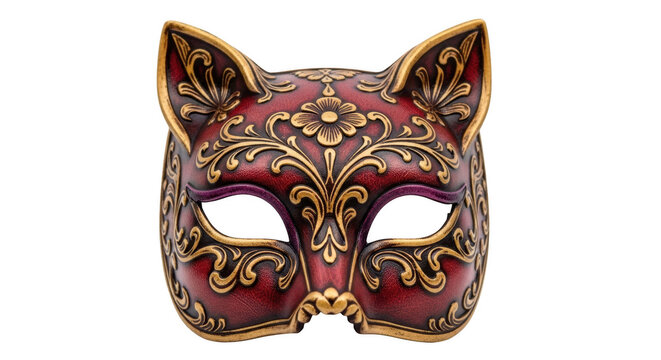 Exquisite ornate cat mask intricate detailing festive masquerade party costume accessory illustration - Powered by Adobe
